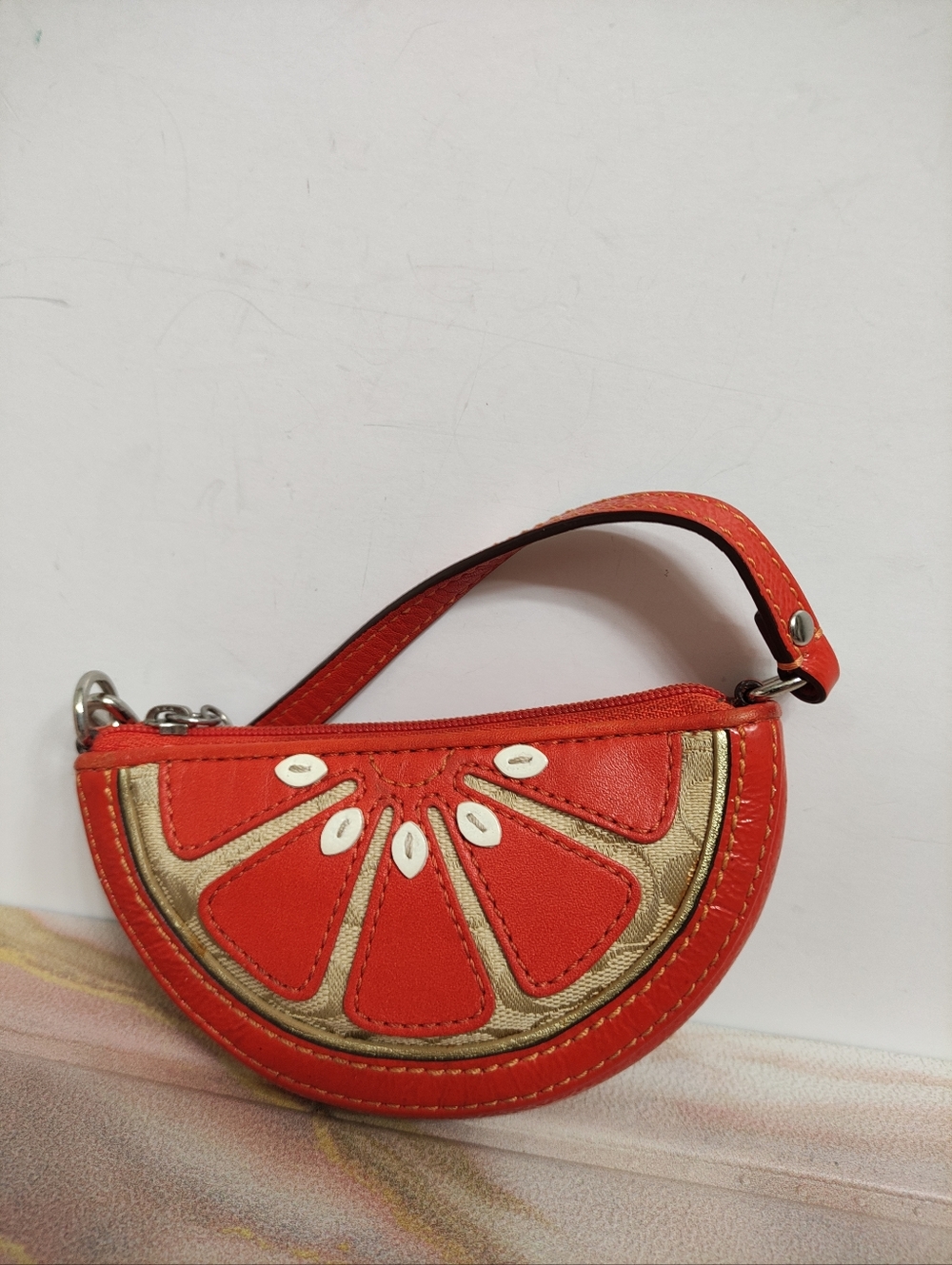 Vintage Y2K Coach F60659 Orange Coin Purse - Picture 3 of 14